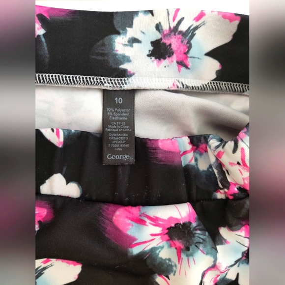 George Girl Floral Print Stretchy Co-ord Sets Tank Top & High Waist Flare Skirt - Picture 6 of 9